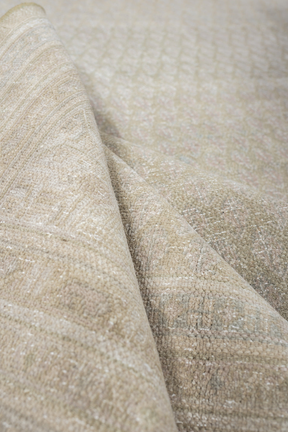 7' x 10' one-of-a-kind handmade antique Mir large size rug. Color palette: ivory, beige, sand, taupe, cream, light gray