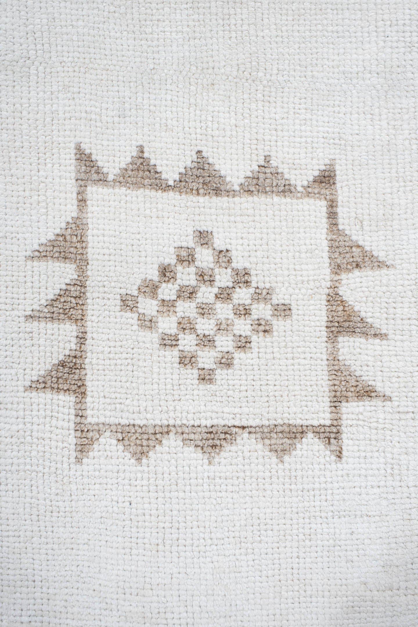 3' x 13' one-of-a-kind handmade vintage Kars runner rug. Color palette: ivory, taupe, beige, gray