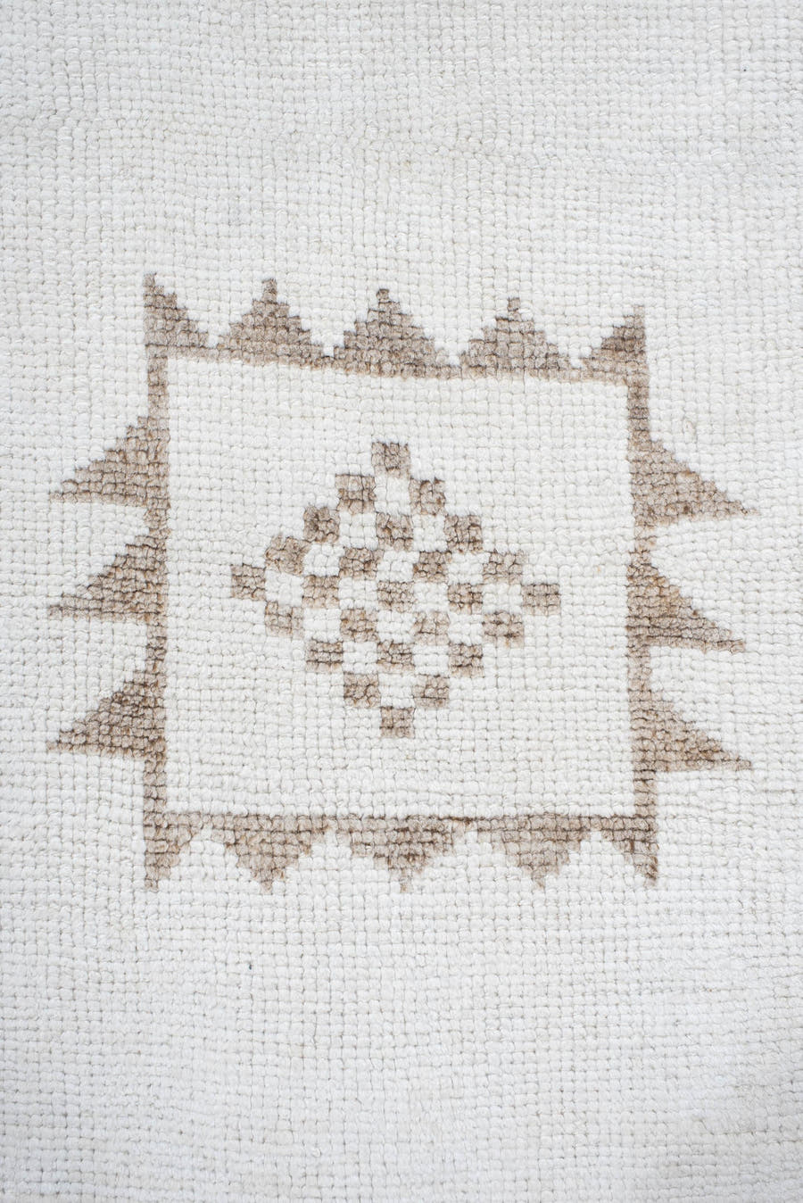 3' x 13' one-of-a-kind handmade vintage Kars runner rug. Color palette: ivory, taupe, beige, gray