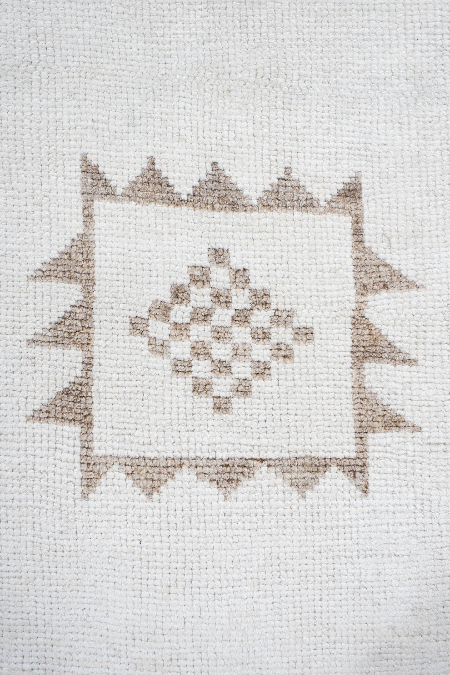 3' x 13' one-of-a-kind handmade vintage Kars runner rug. Color palette: ivory, taupe, beige, gray