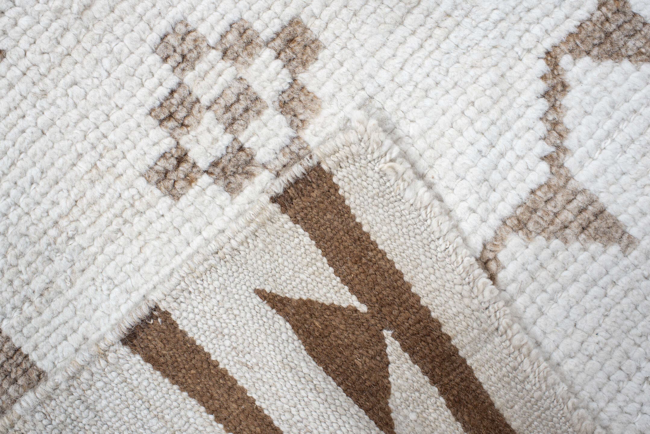 3' x 13' one-of-a-kind handmade vintage Kars runner rug. Color palette: ivory, taupe, beige, gray