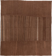 11' x 12' one-of-a-kind handmade vintage Kilim oversize rug. Color palette: brown, camel, taupe, walnut, beige, gray