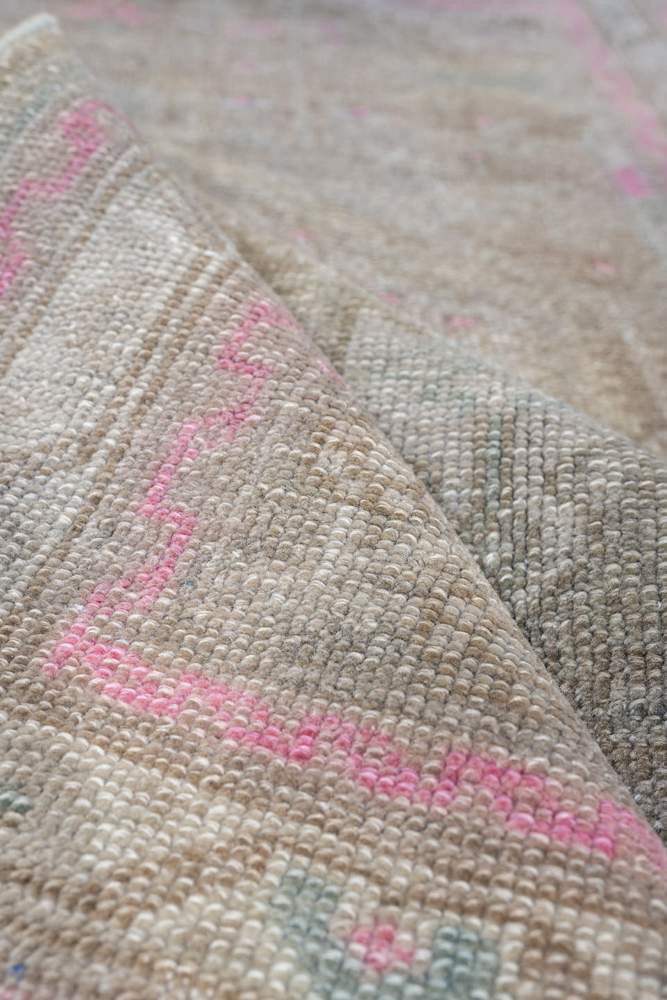 2' x 4' one-of-a-kind handmade antique Hamadan small size rug. Color palette: taupe, ivory, rose, blue green, gray, brown
