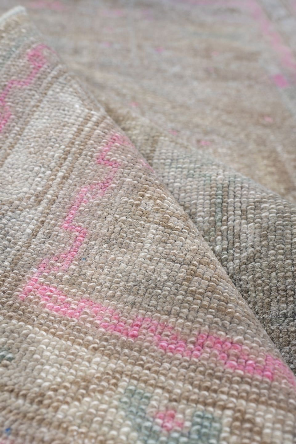 2' x 4' one-of-a-kind handmade antique Hamadan small size rug. Color palette: taupe, ivory, rose, blue green, gray, brown
