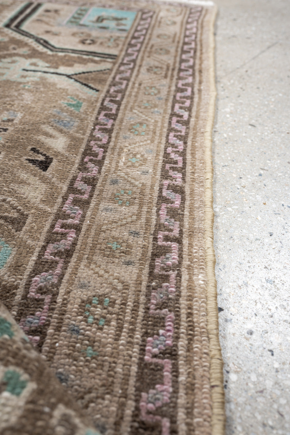 2' x 4' one-of-a-kind handmade antique Hamadan small size rug. Color palette: camel, ivory, taupe, powder blue, aqua