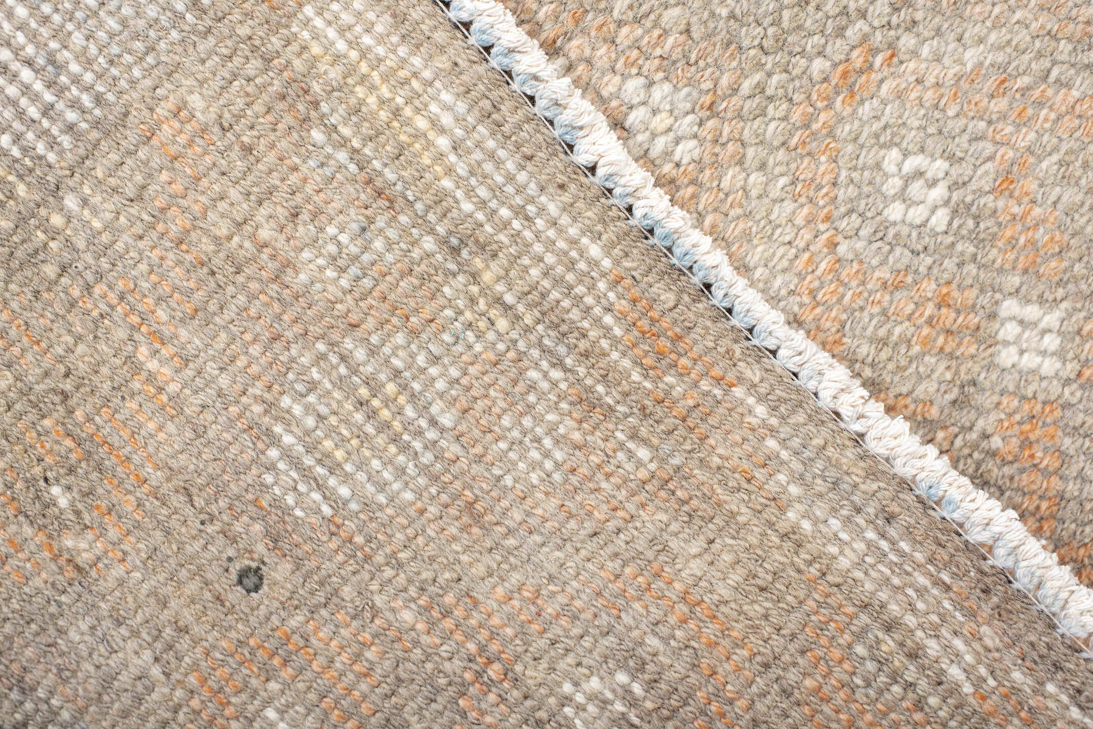 2' x 13' one-of-a-kind handmade vintage Kars runner rug. Color palette: ivory, taupe, blush, camel, sand, brown, beige, gray