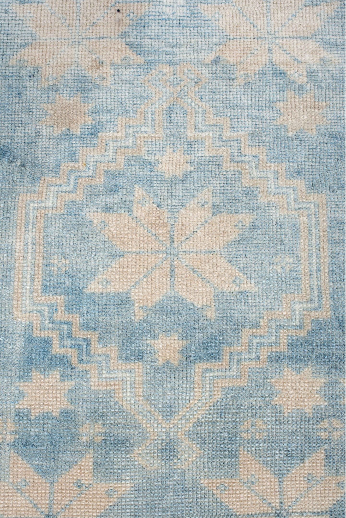 2' x 2' one-of-a-kind handmade vintage Anatolian small size rug. Color palette: blue, dark gray, gray, light blue