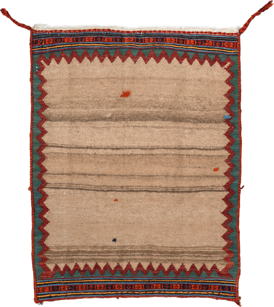 1' x 2' one-of-a-kind handmade vintage Kilim small size rug. Color palette: blue, brown, gray, light gray, light slate gray