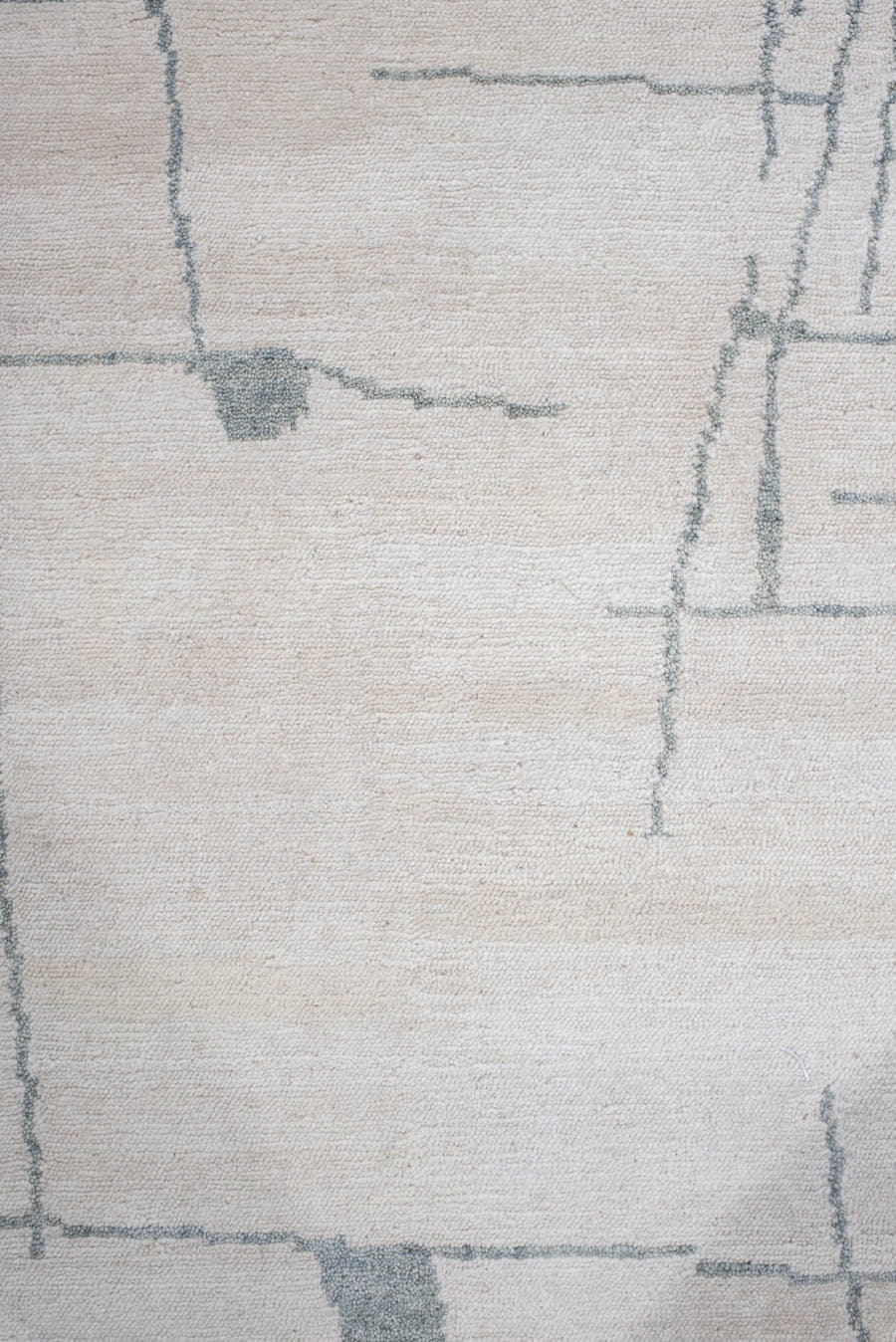 8' x 10' one-of-a-kind handmade vintage Tribeca large size rug. Color palette: ivory, pale blue, cream, light gray