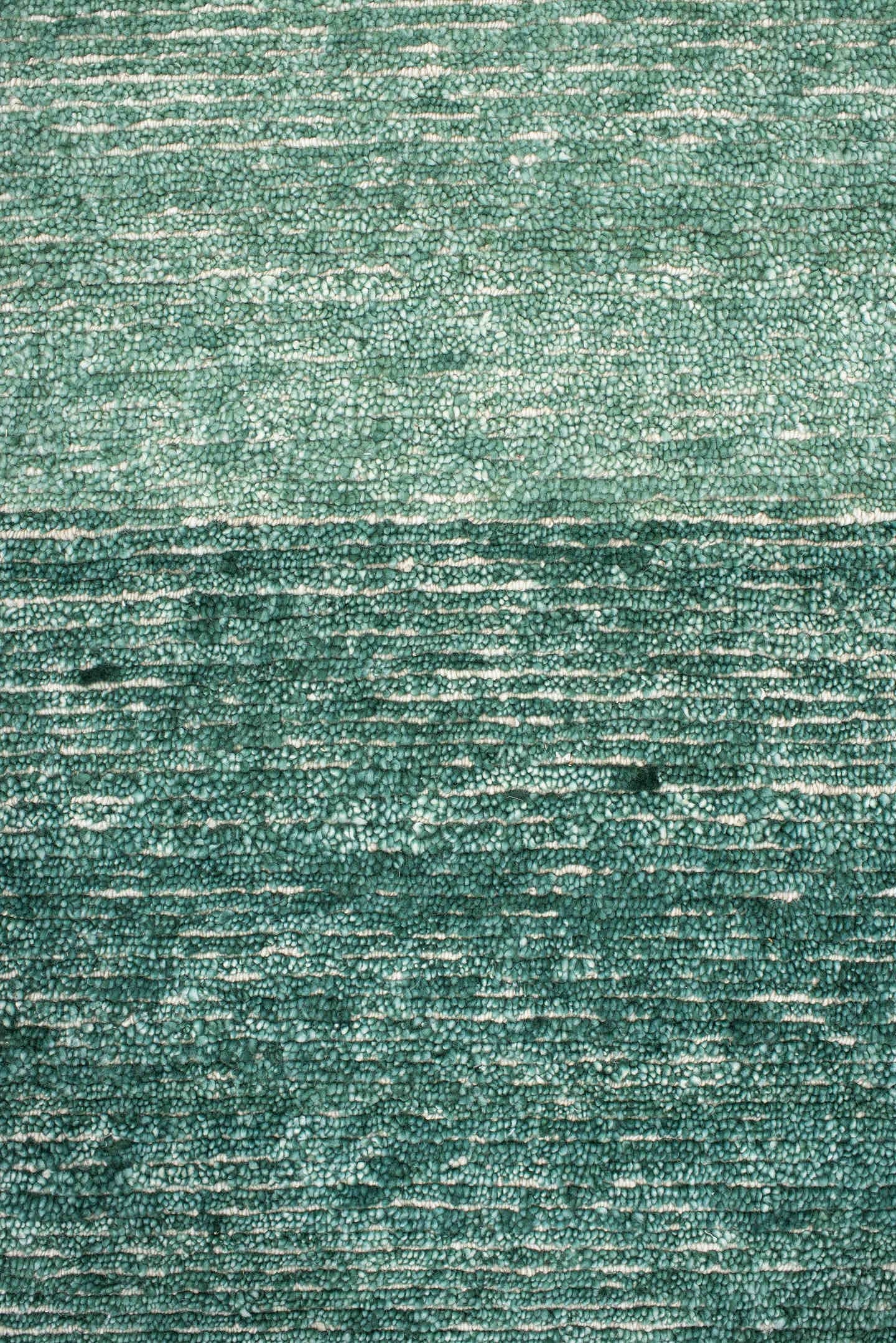 8' x 10' one-of-a-kind handmade vintage Tribeca large size rug. Color palette: seafoam, teal, sage, ivory, green
