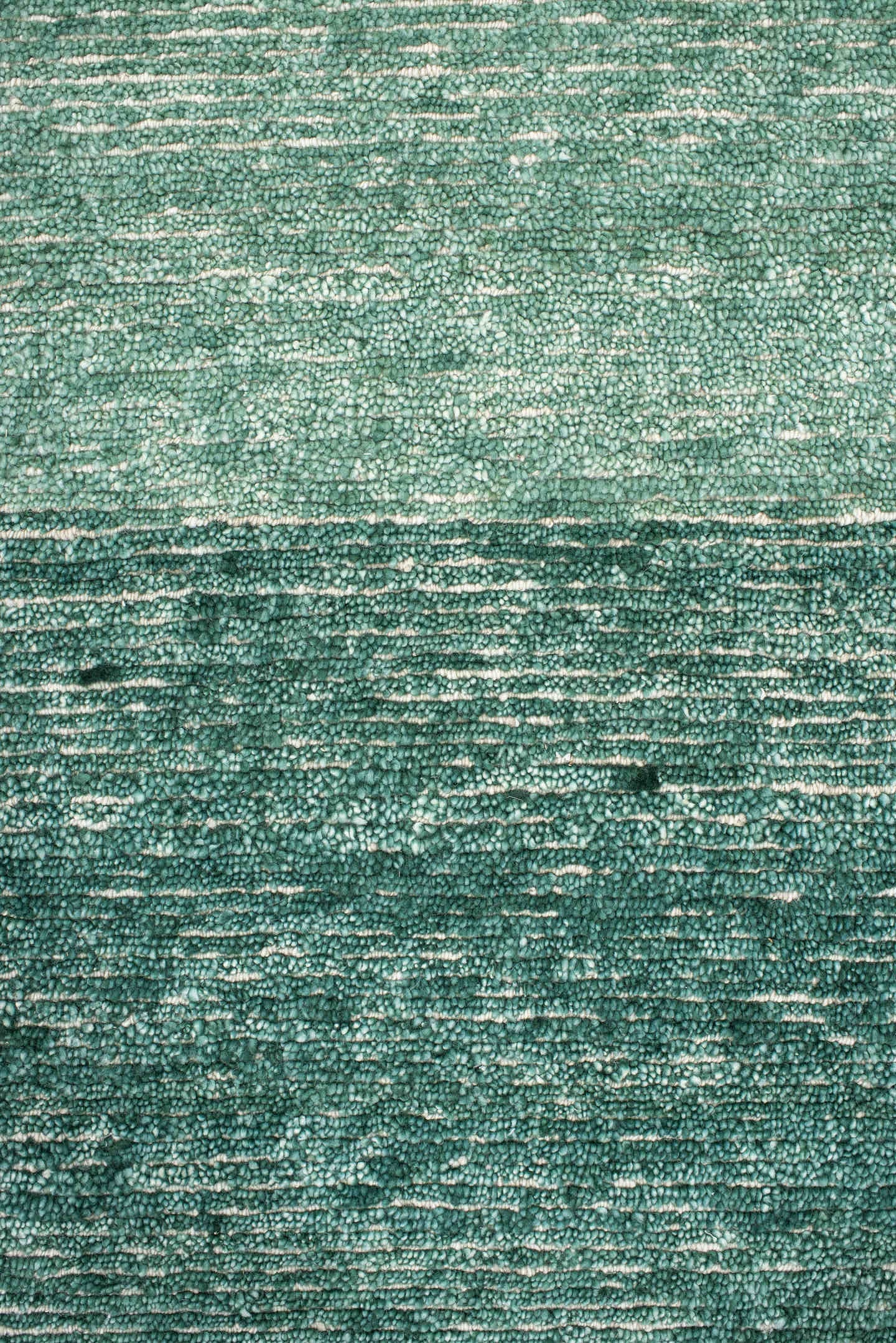 8' x 10' one-of-a-kind handmade vintage Tribeca large size rug. Color palette: seafoam, teal, sage, ivory, green