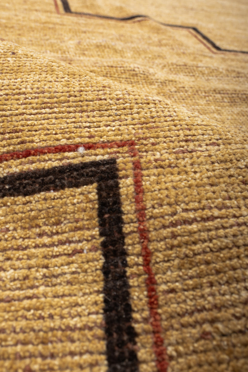 8' x 11' one-of-a-kind handmade vintage Tulu large size rug. Color palette: camel, brown, taupe, rust, beige, gray