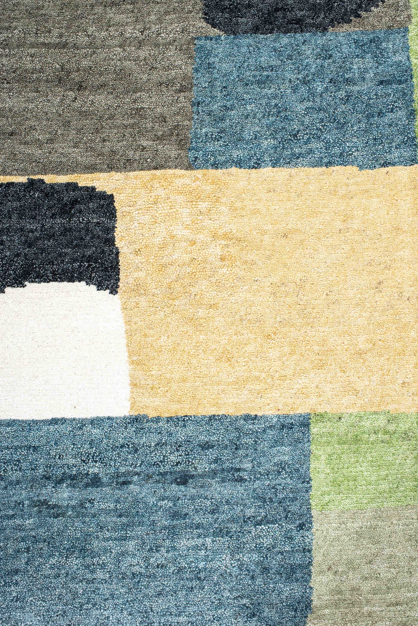 8' x 10' one-of-a-kind handmade vintage  large size rug. Color palette: sage, gold, teal, ivory, charcoal, slate, green