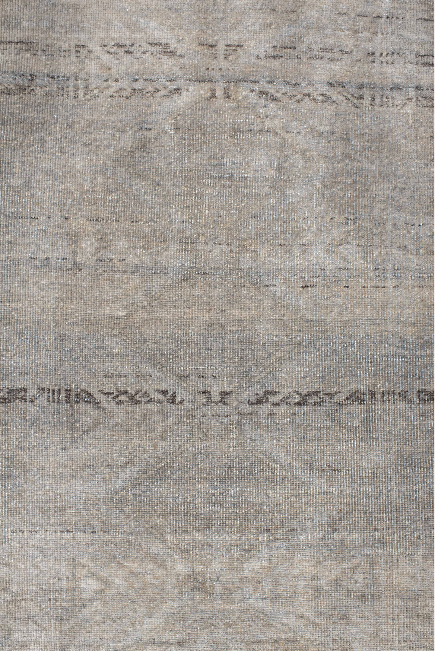 1' x 3' one-of-a-kind handmade vintage Belouch small size rug. Color palette: dark gray, dim gray, gainsboro, gray