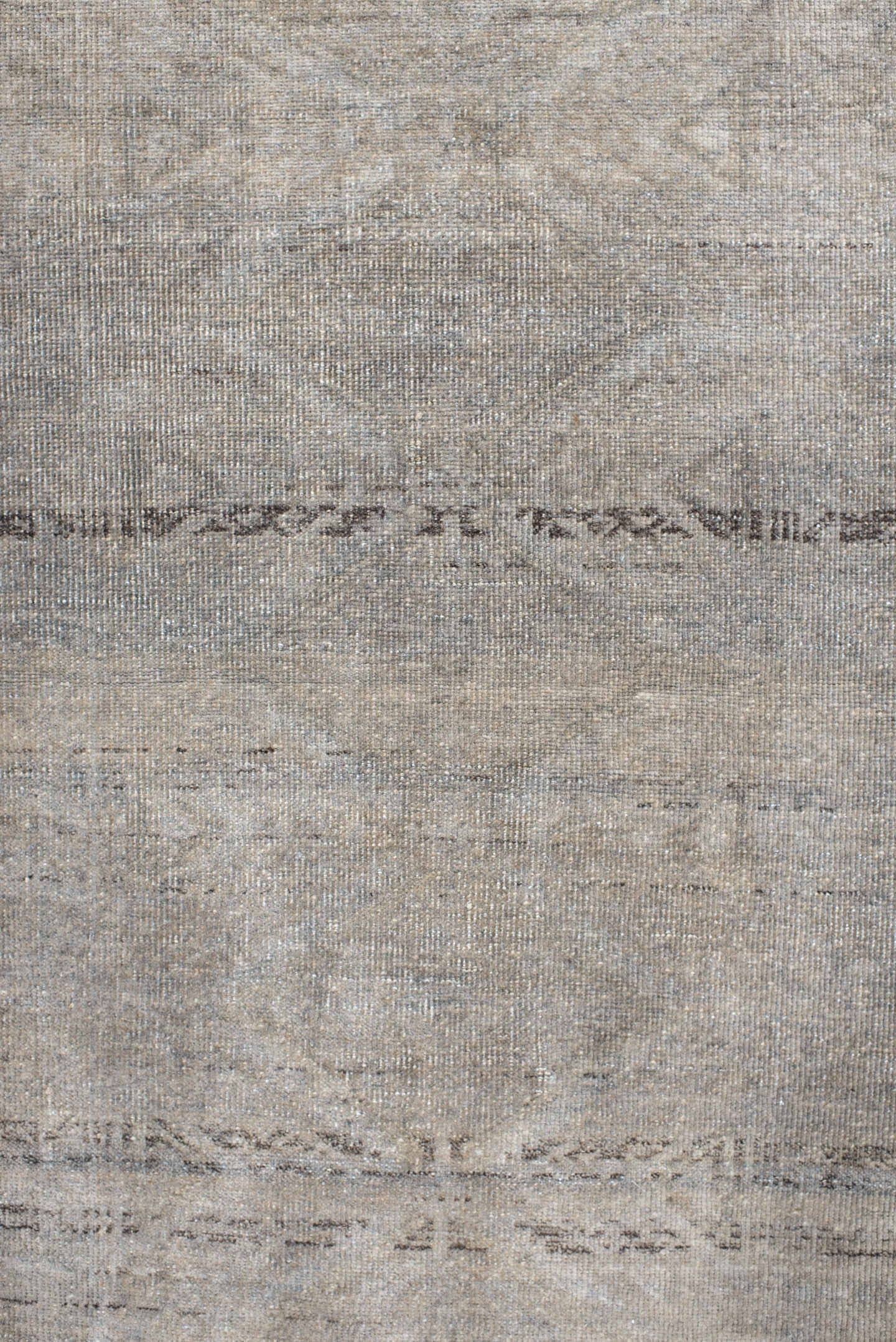 1' x 3' one-of-a-kind handmade antique Belouch small size rug. Color palette: ivory, taupe, beige, brown, gray