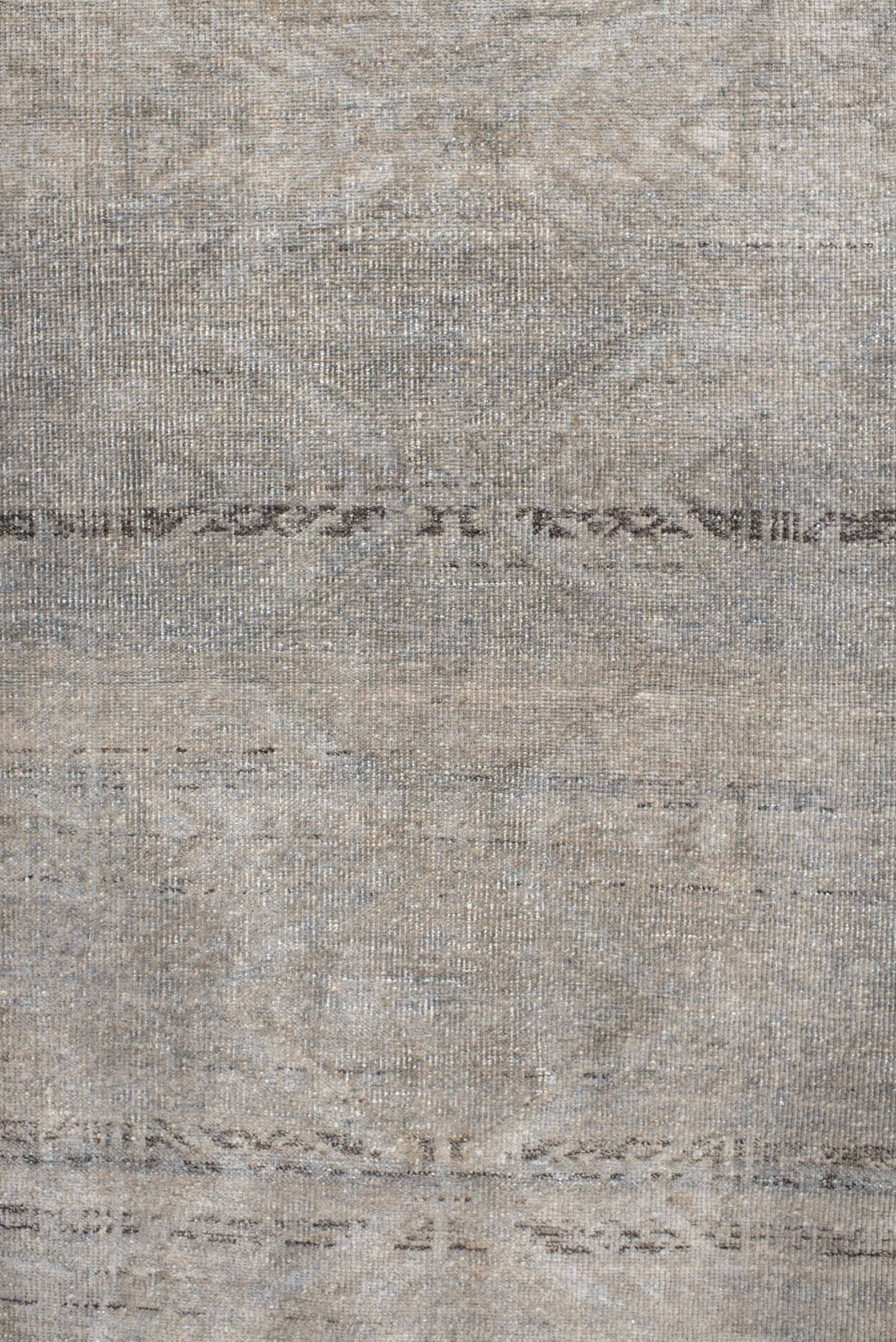 1' x 3' one-of-a-kind handmade antique Belouch small size rug. Color palette: ivory, taupe, beige, brown, gray