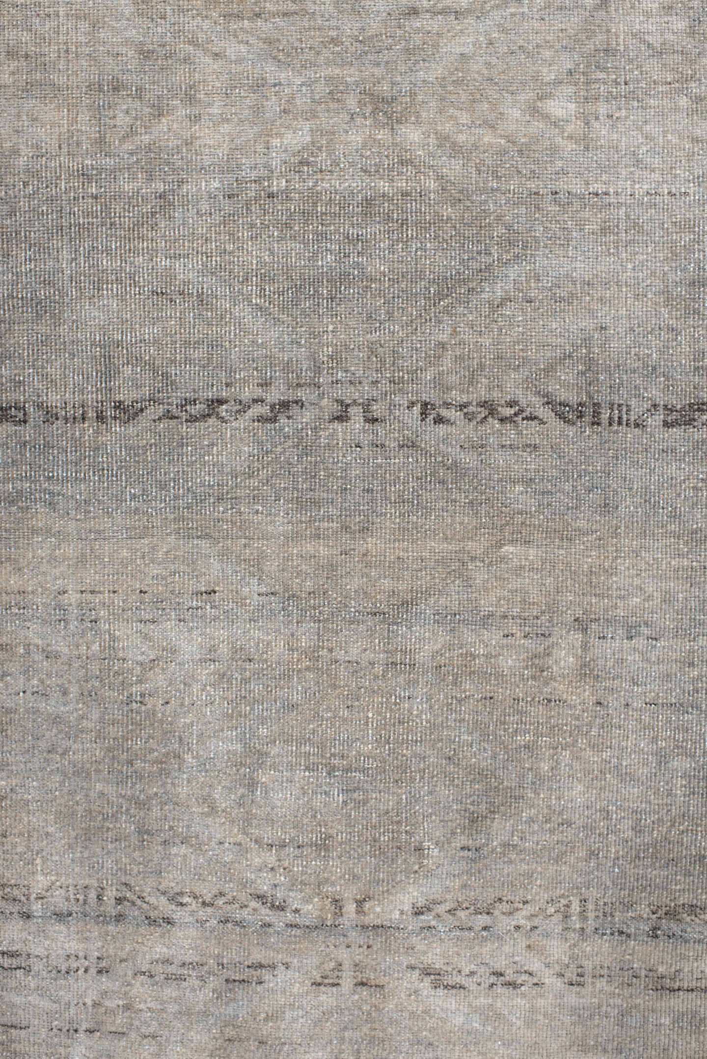 1' x 3' one-of-a-kind handmade antique Belouch small size rug. Color palette: ivory, taupe, beige, brown, gray