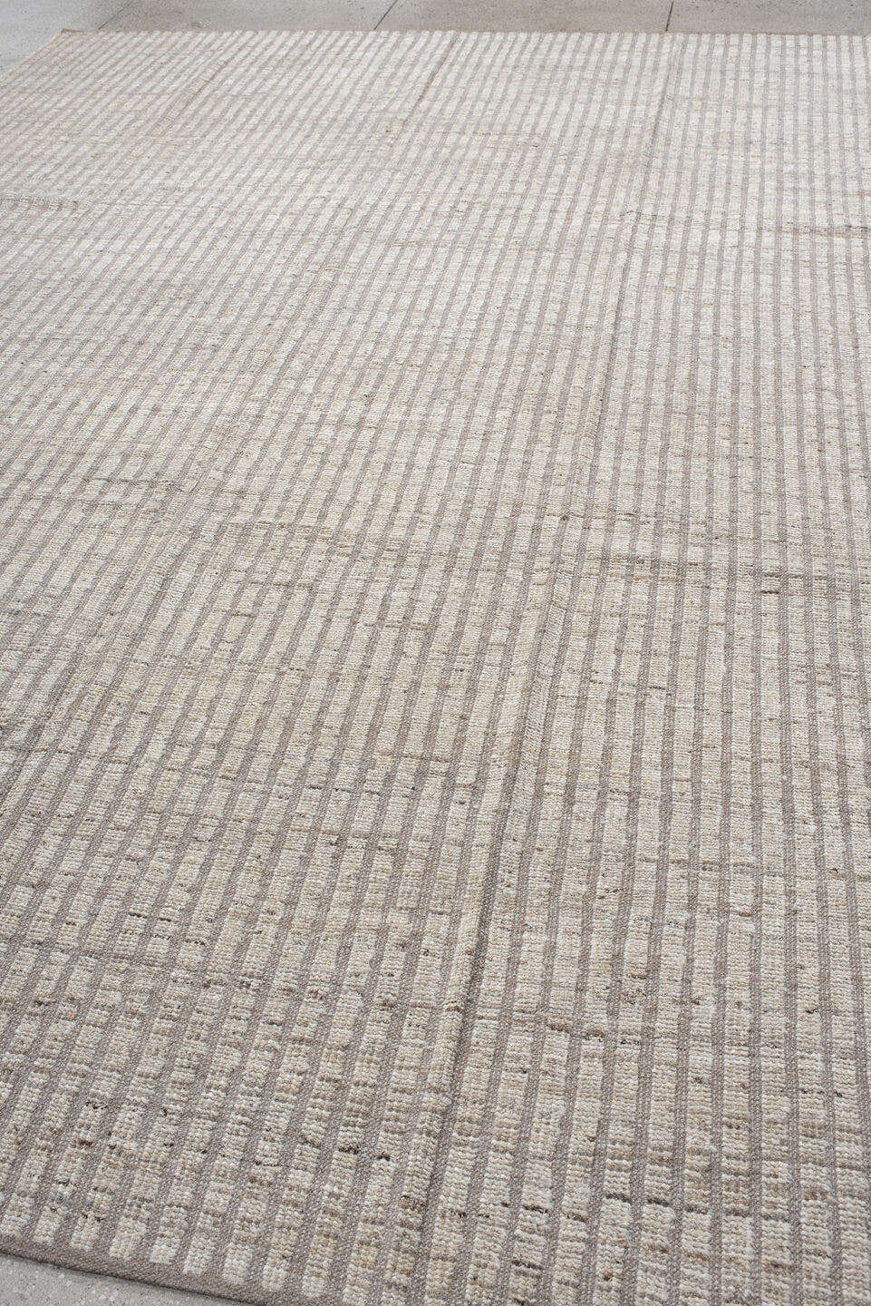 8' x 12' one-of-a-kind handmade vintage Tulu large size rug. Color palette: ivory, taupe, beige, cream, light_gray, gray