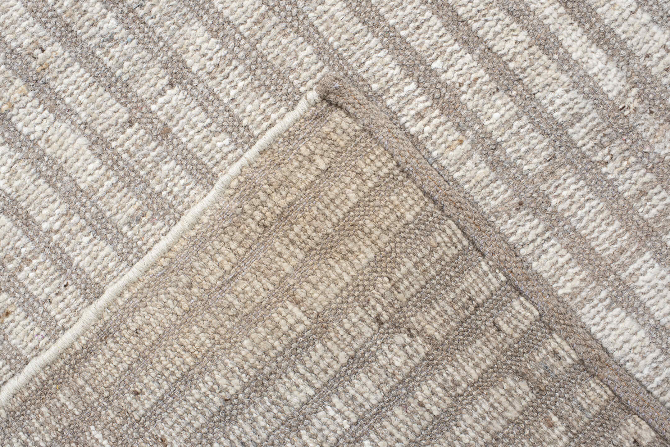 8' x 12' one-of-a-kind handmade vintage Tulu large size rug. Color palette: antiquewhite, gray, light gray, linen, off-white