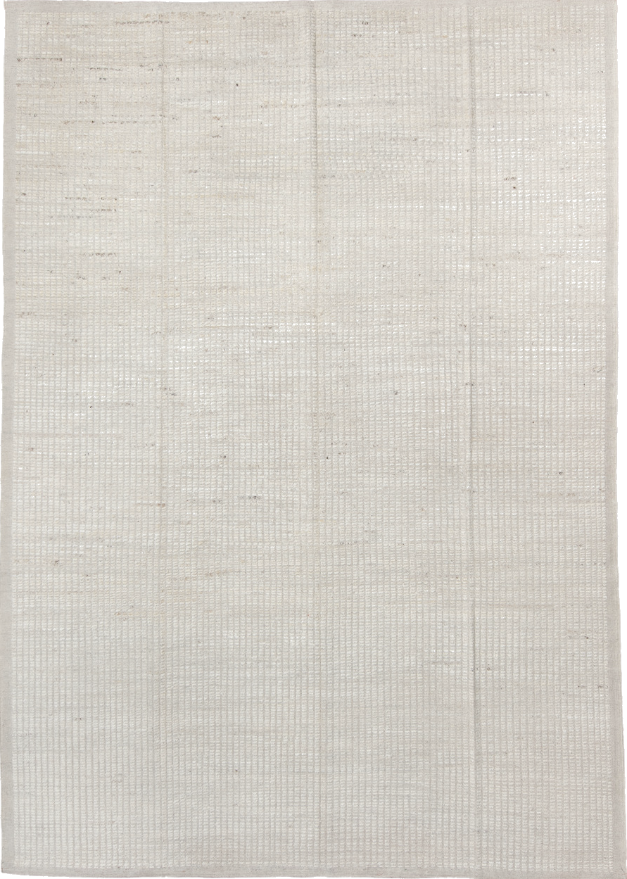 9' x 12' one-of-a-kind handmade vintage Tulu large size rug. Color palette: dark gray, gainsboro, gray, light gray, linen