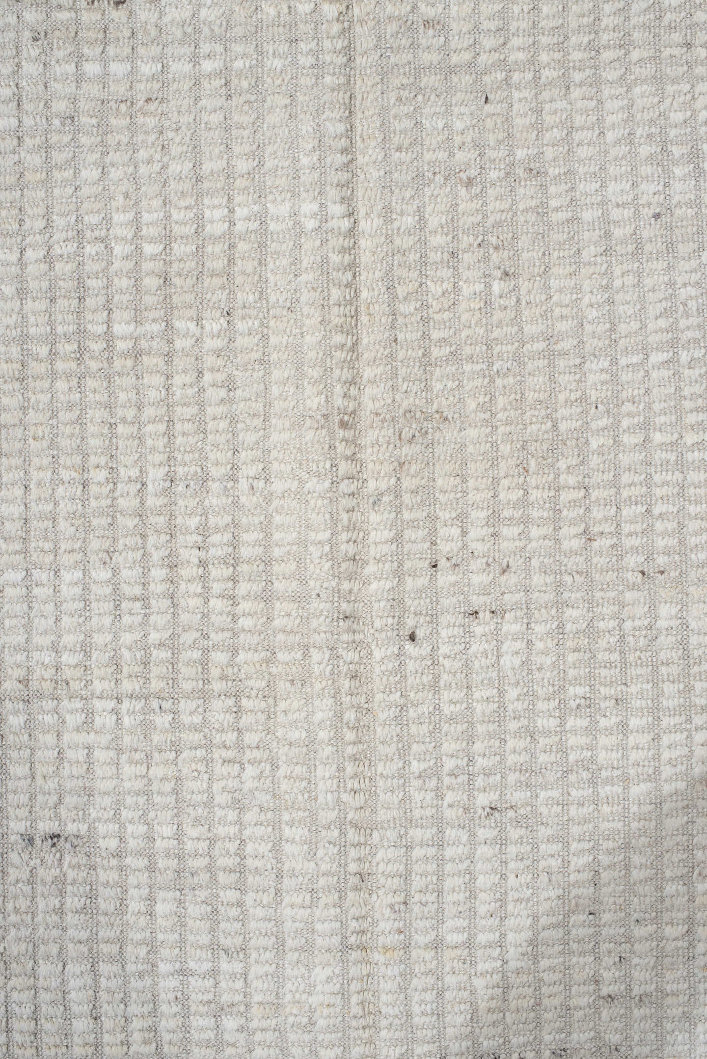 9' x 12' one-of-a-kind handmade vintage Tulu large size rug. Color palette: ivory, cream, beige, taupe, gray