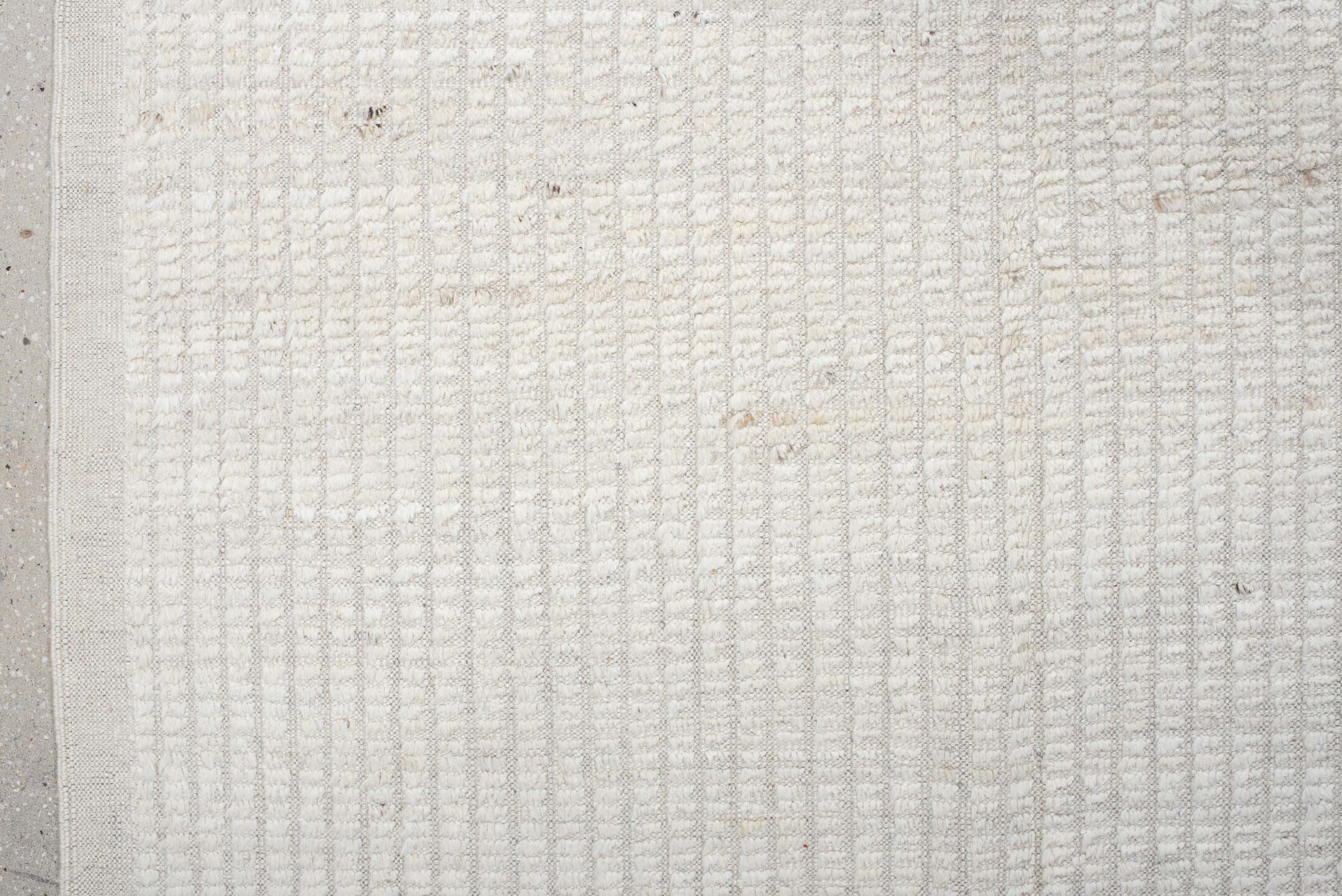 9' x 12' one-of-a-kind handmade vintage Tulu large size rug. Color palette: ivory, cream, beige, taupe, gray