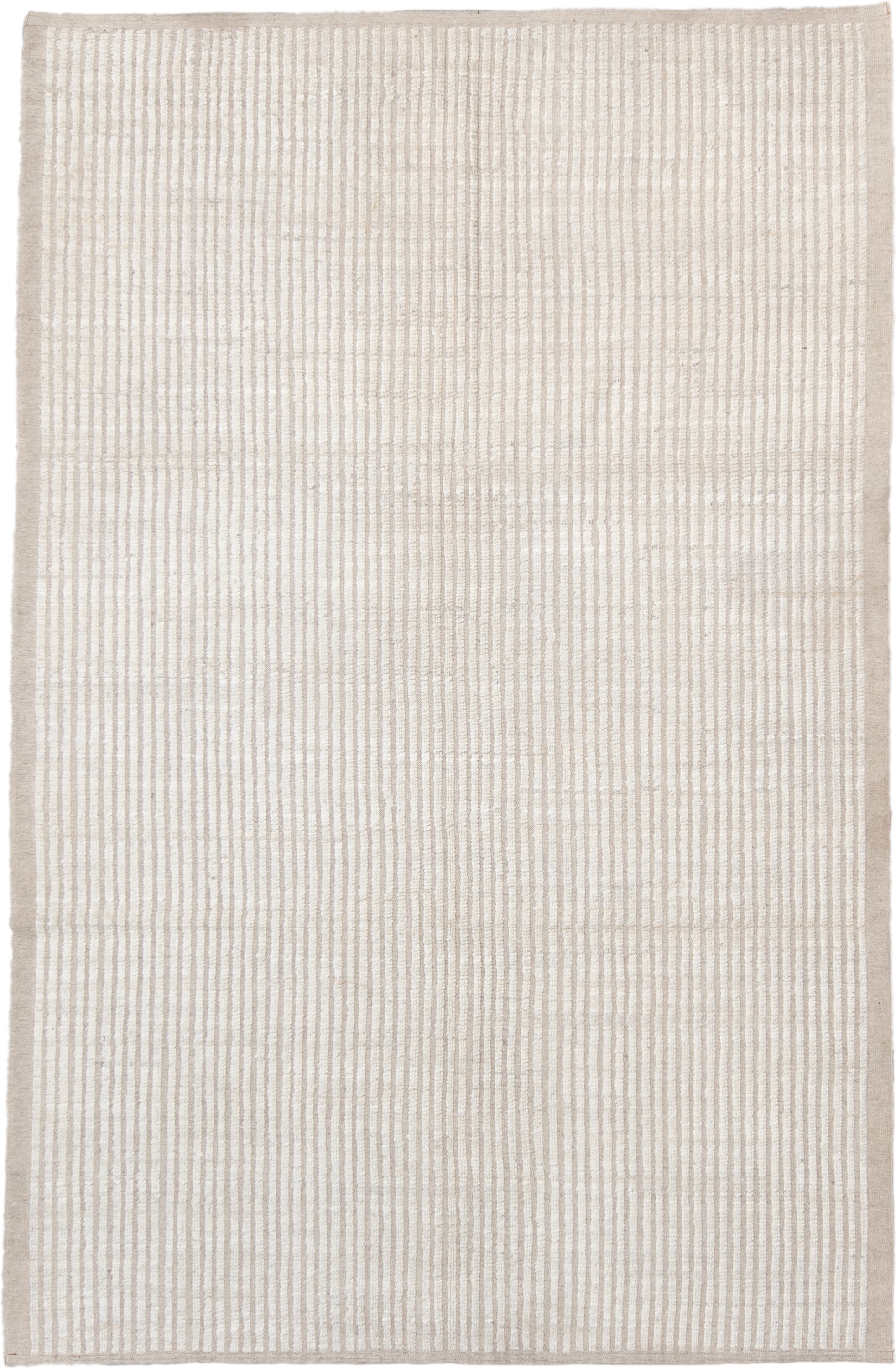 6' x 10' one-of-a-kind handmade vintage Tulu large size rug. Color palette: ivory, beige, cream, taupe, gray