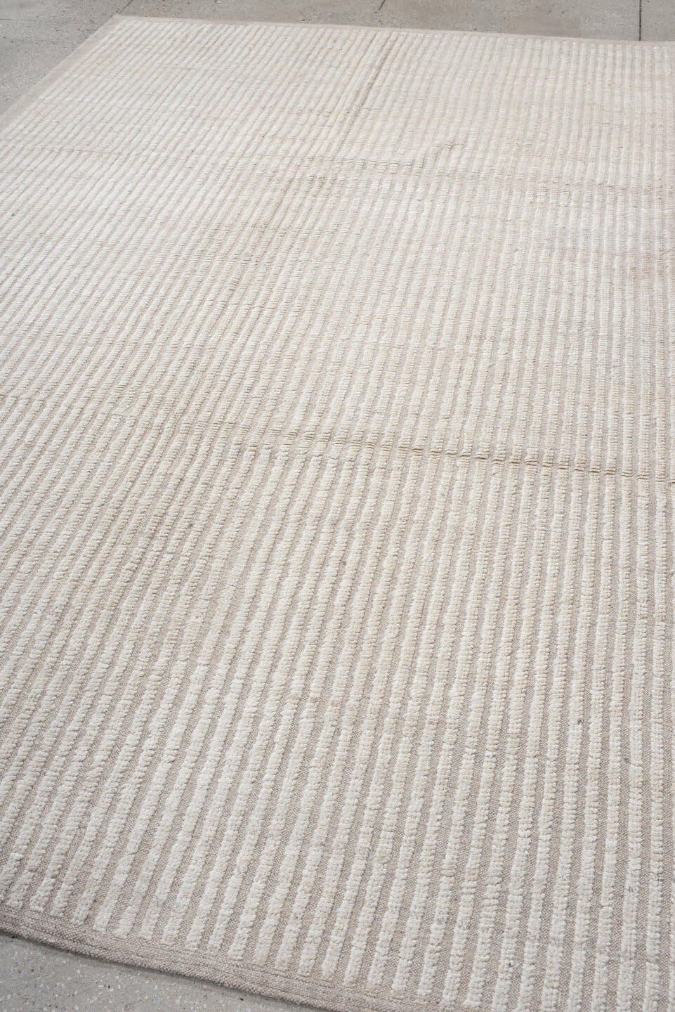 6' x 10' one-of-a-kind handmade vintage Tulu large size rug. Color palette: ivory, beige, cream, taupe, gray