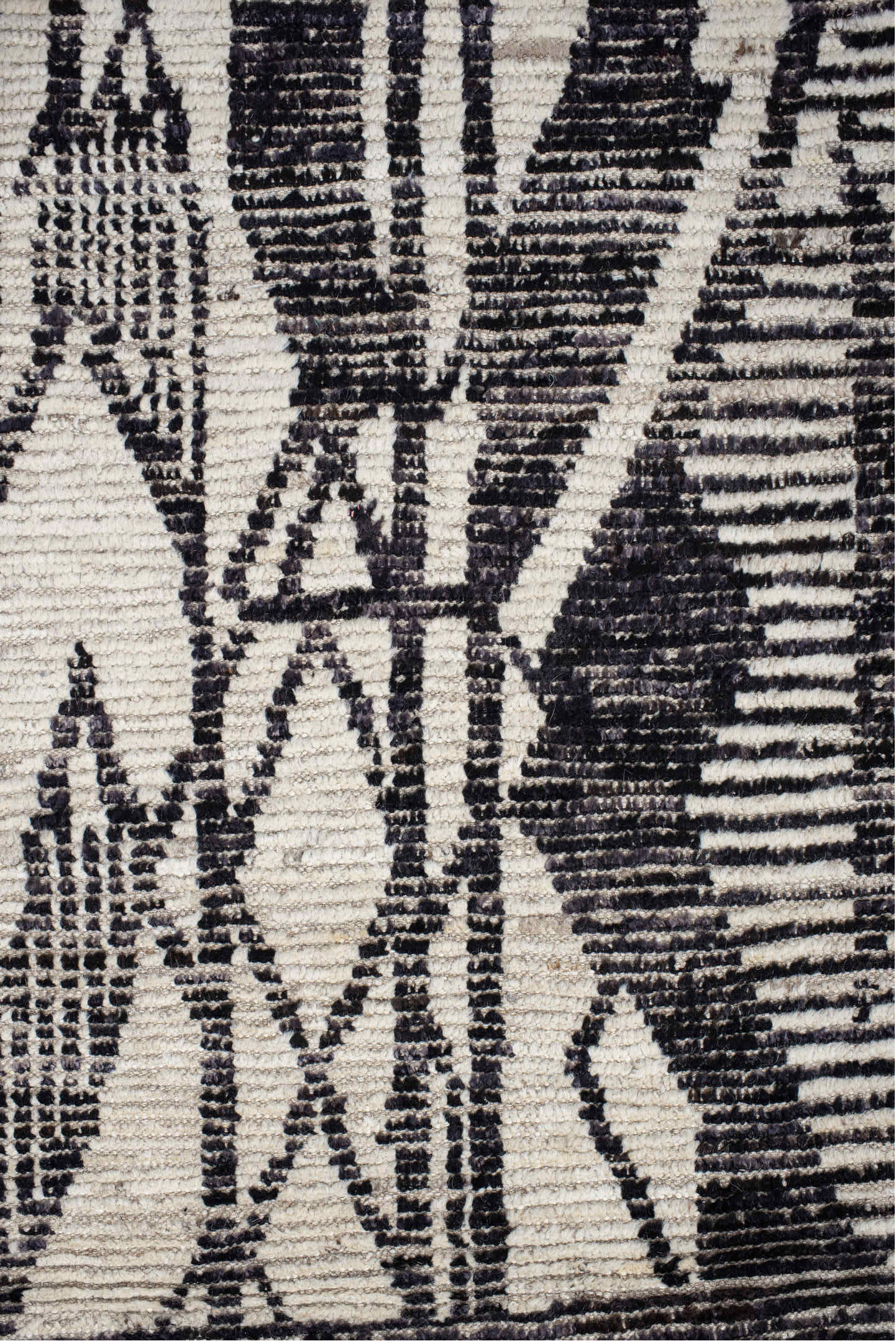 4' x 20' one-of-a-kind handmade vintage Tulu runner rug. Color palette: black, blue, charcoal, dark gray, dim gray, gray