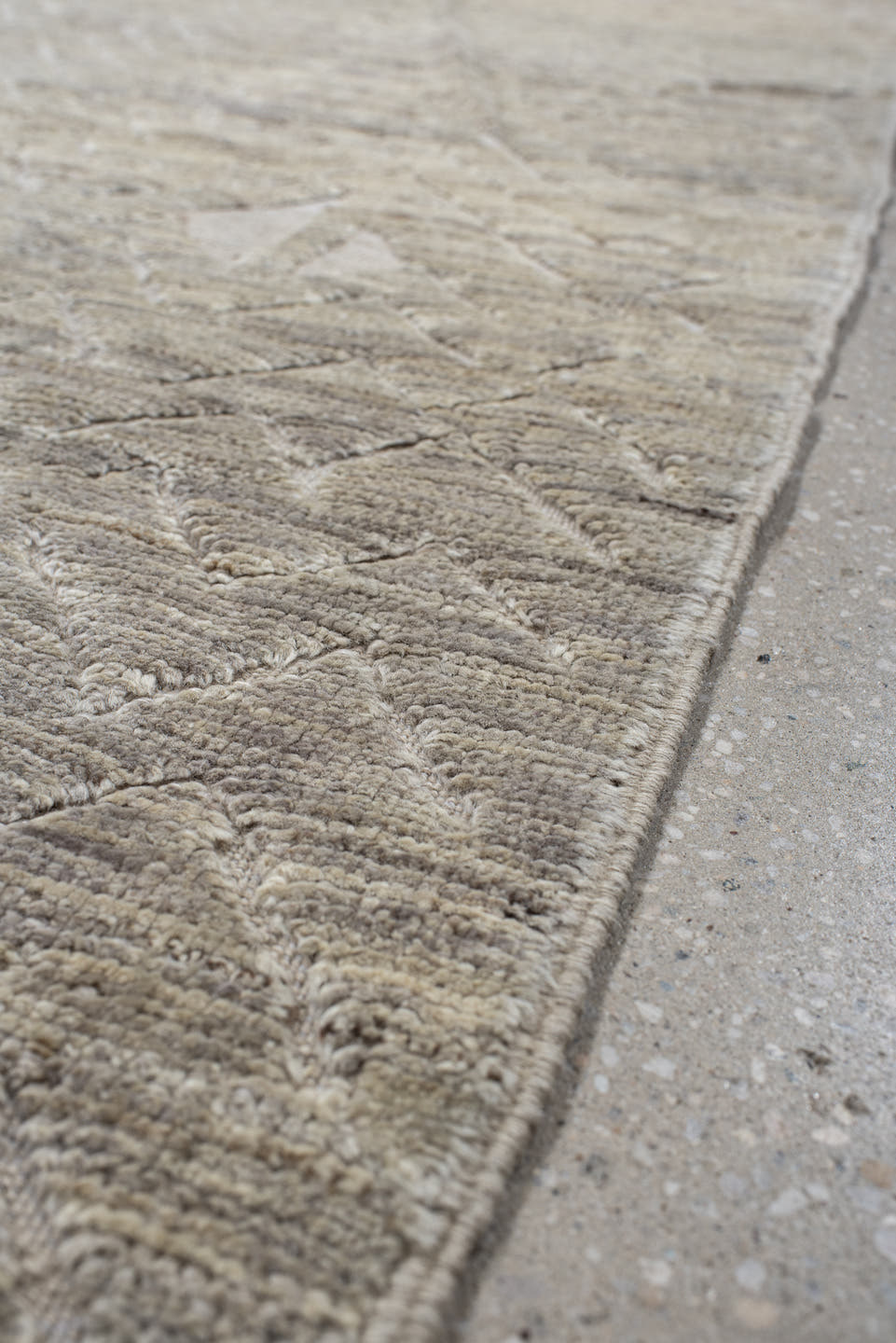 3' x 10' one-of-a-kind handmade vintage Tulu runner rug. Color palette: ivory, cream, taupe, beige, light gray, gray