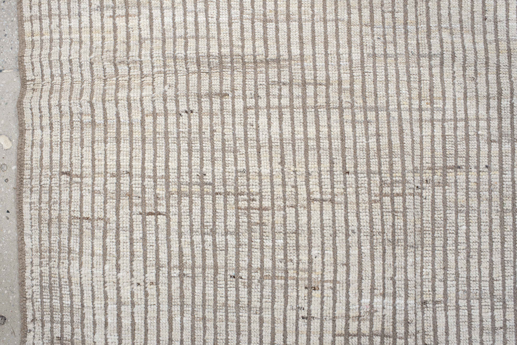 8' x 9' one-of-a-kind handmade vintage Tulu rug. Color palette: ivory, taupe, beige, cream, gray