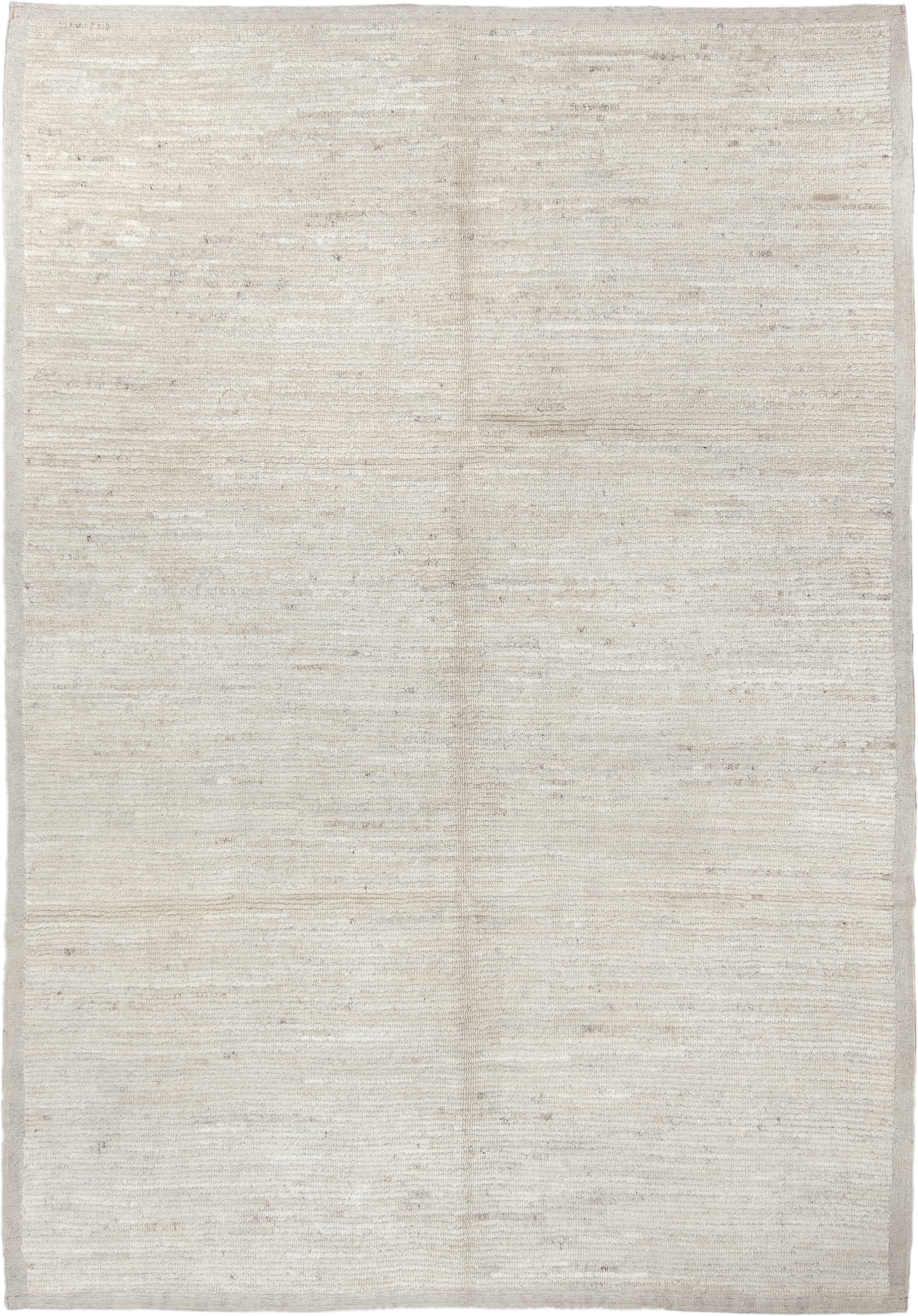 6' x 9' one-of-a-kind handmade vintage Tulu medium size rug. Color palette: ivory, cream, beige, taupe, light gray, gray