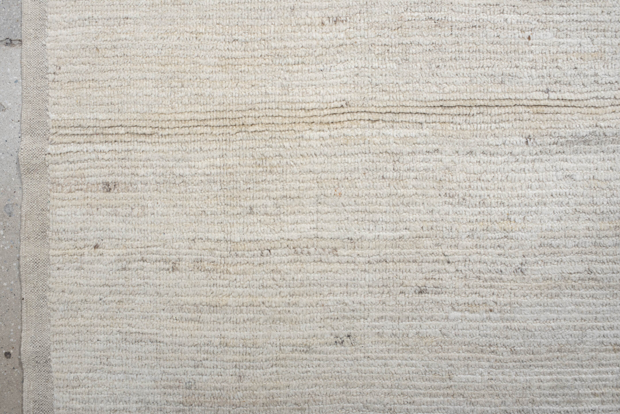 6' x 9' one-of-a-kind handmade vintage Tulu medium size rug. Color palette: ivory, cream, beige, taupe, light gray, gray