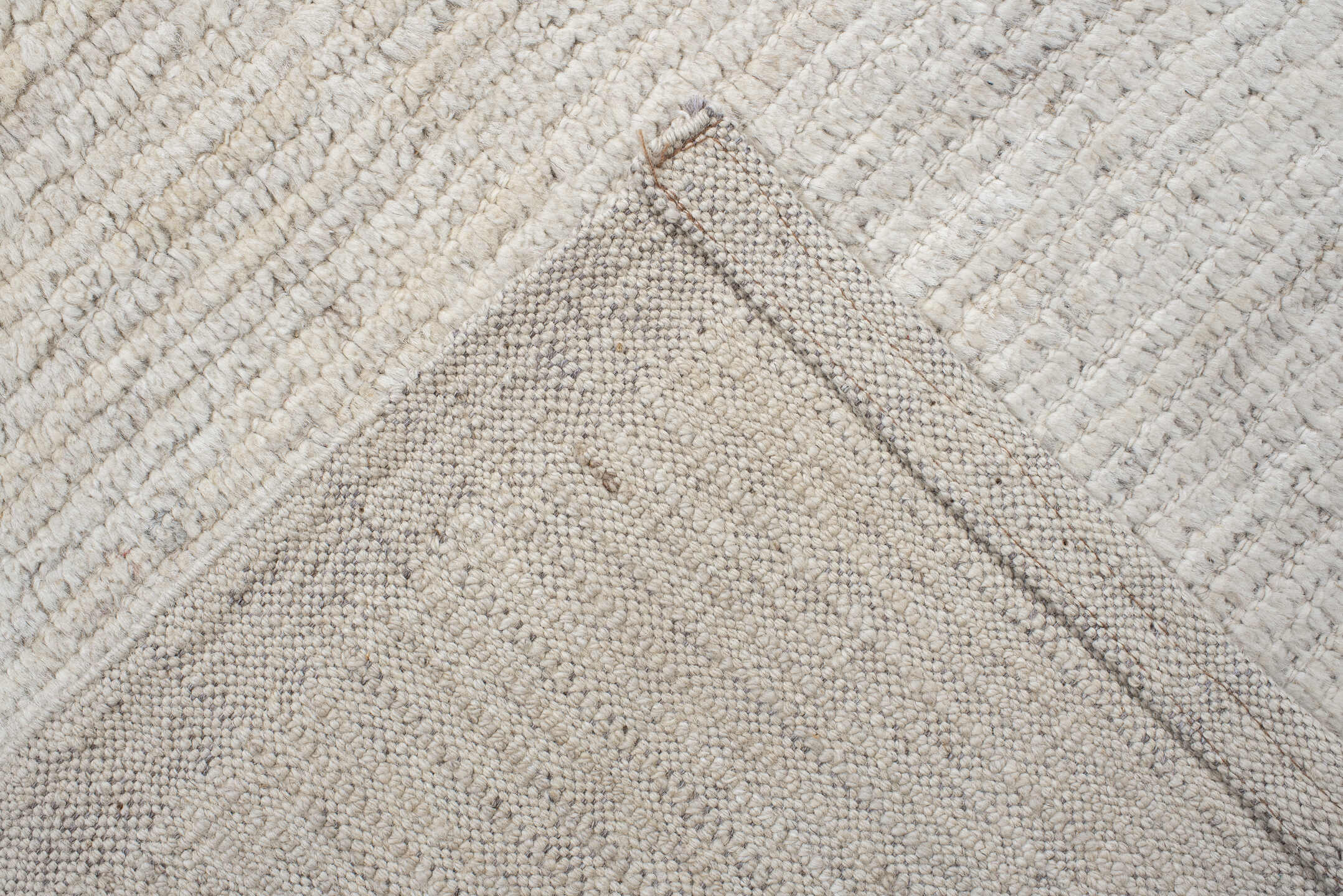 6' x 9' one-of-a-kind handmade vintage Tulu medium size rug. Color palette: ivory, cream, beige, taupe, light gray, gray