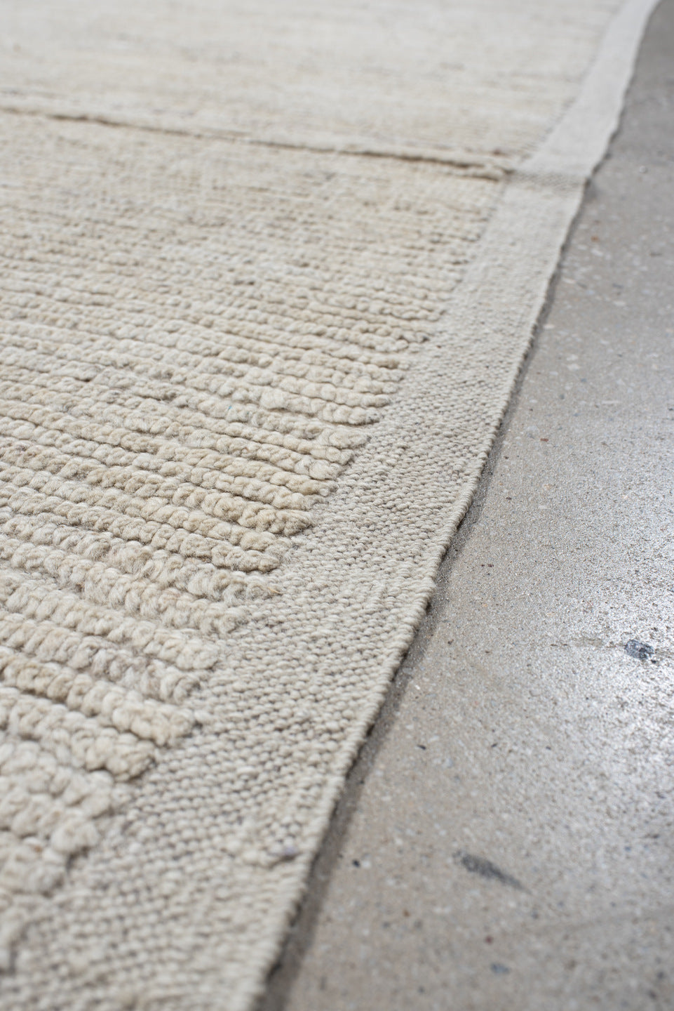 6' x 9' one-of-a-kind handmade vintage Tulu medium size rug. Color palette: ivory, cream, beige, taupe, light gray, gray