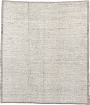 8' x 9' one-of-a-kind handmade vintage Tulu rug. Color palette: ivory, taupe, gray, cream, beige