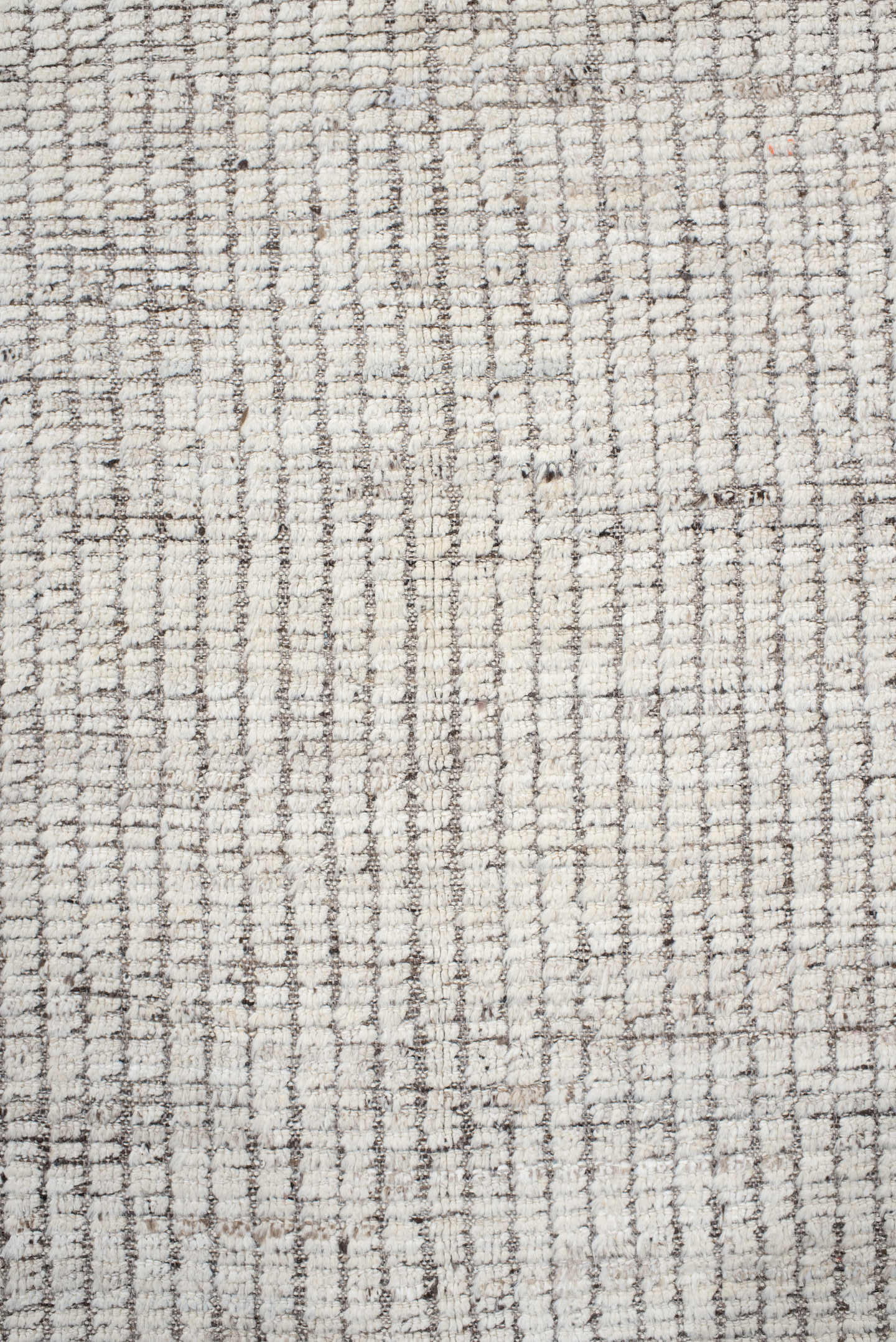 8' x 9' one-of-a-kind handmade vintage Tulu rug. Color palette: ivory, taupe, gray, cream, beige