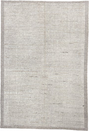 6' x 9' one-of-a-kind handmade vintage Tulu medium size rug. Color palette: ivory, gray, taupe, beige