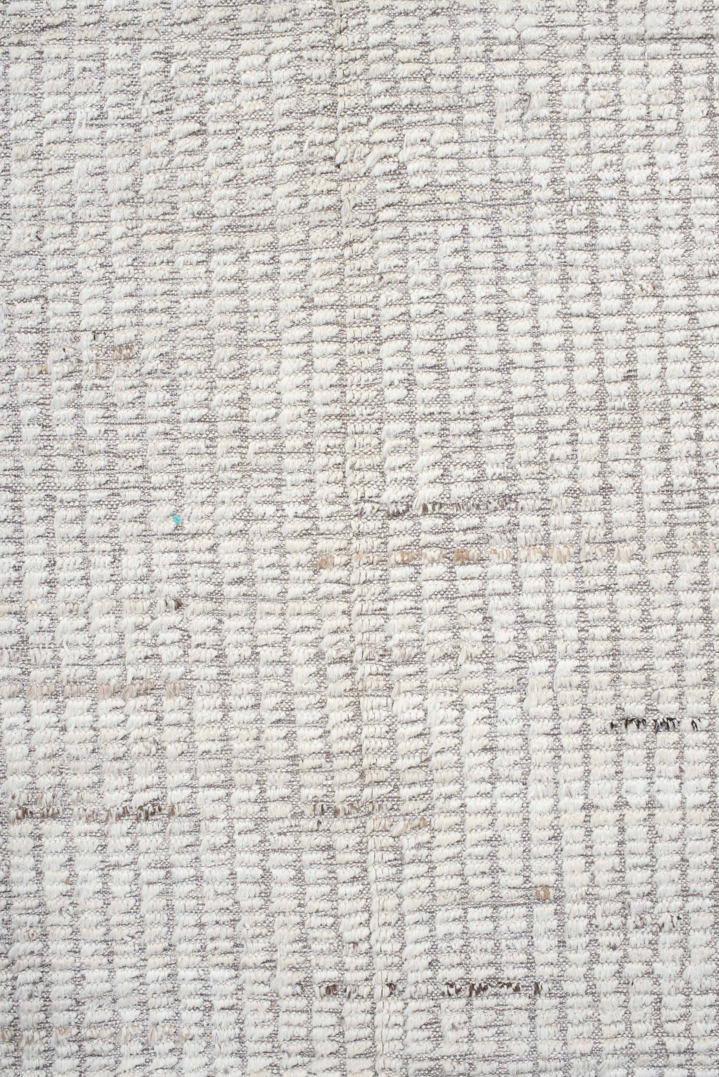 6' x 9' one-of-a-kind handmade vintage Tulu medium size rug. Color palette: ivory, gray, taupe, beige