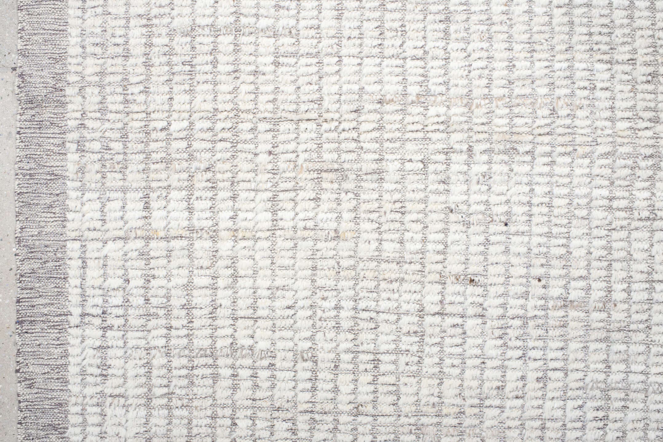 6' x 9' one-of-a-kind handmade vintage Tulu medium size rug. Color palette: ivory, gray, taupe, beige