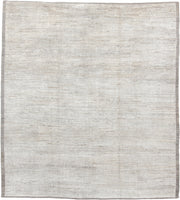 9' x 10' one-of-a-kind handmade vintage Tulu large size rug. Color palette: ivory, taupe, cream, beige, gray