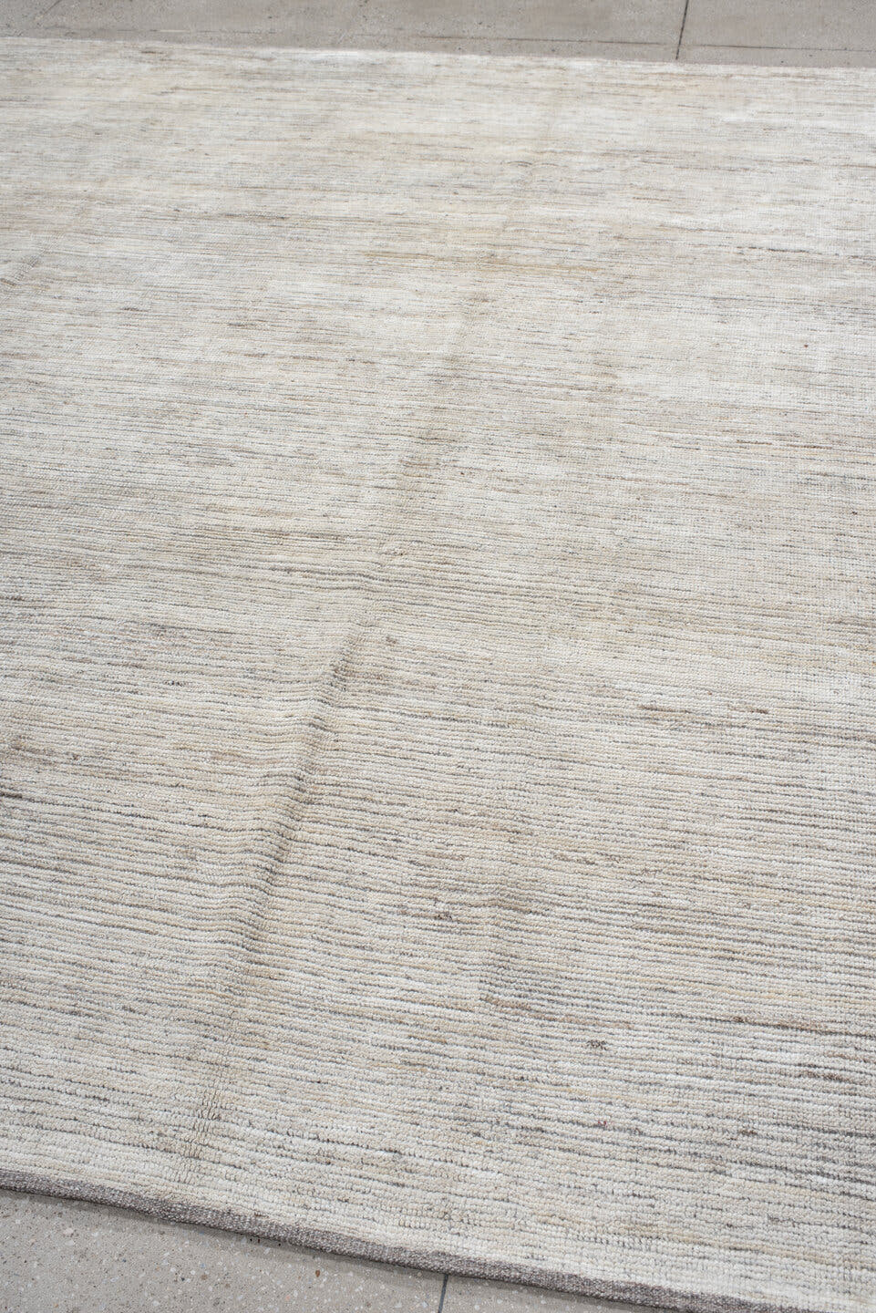 9' x 10' one-of-a-kind handmade vintage Tulu large size rug. Color palette: ivory, taupe, cream, beige, gray
