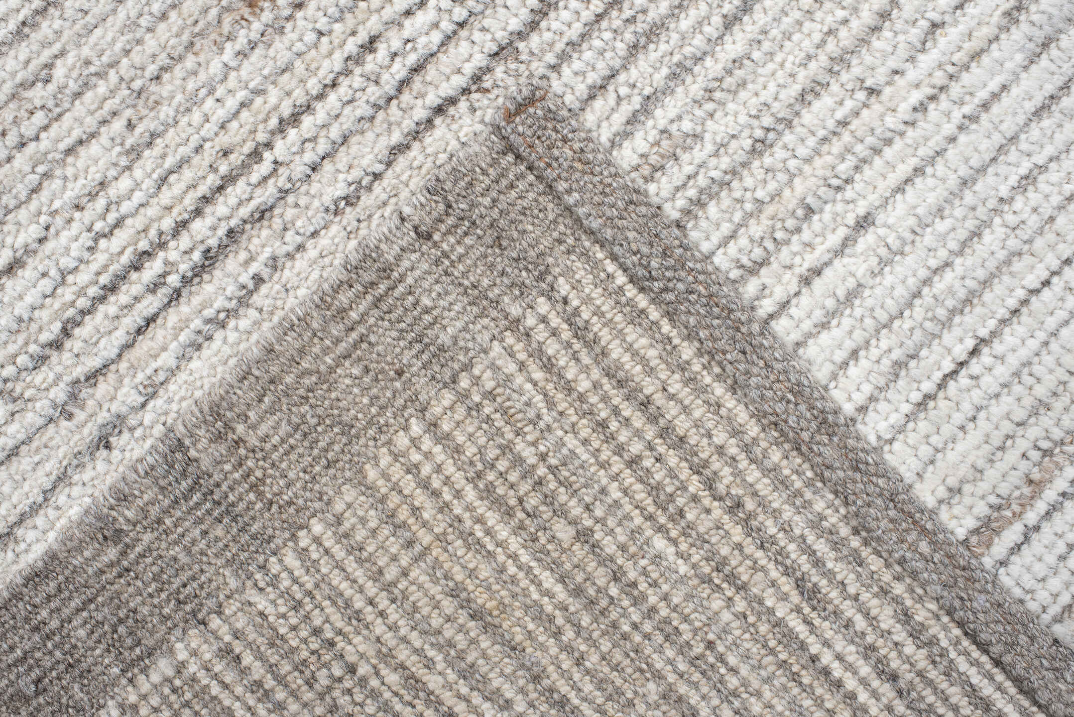 9' x 10' one-of-a-kind handmade vintage Tulu large size rug. Color palette: ivory, taupe, cream, beige, gray