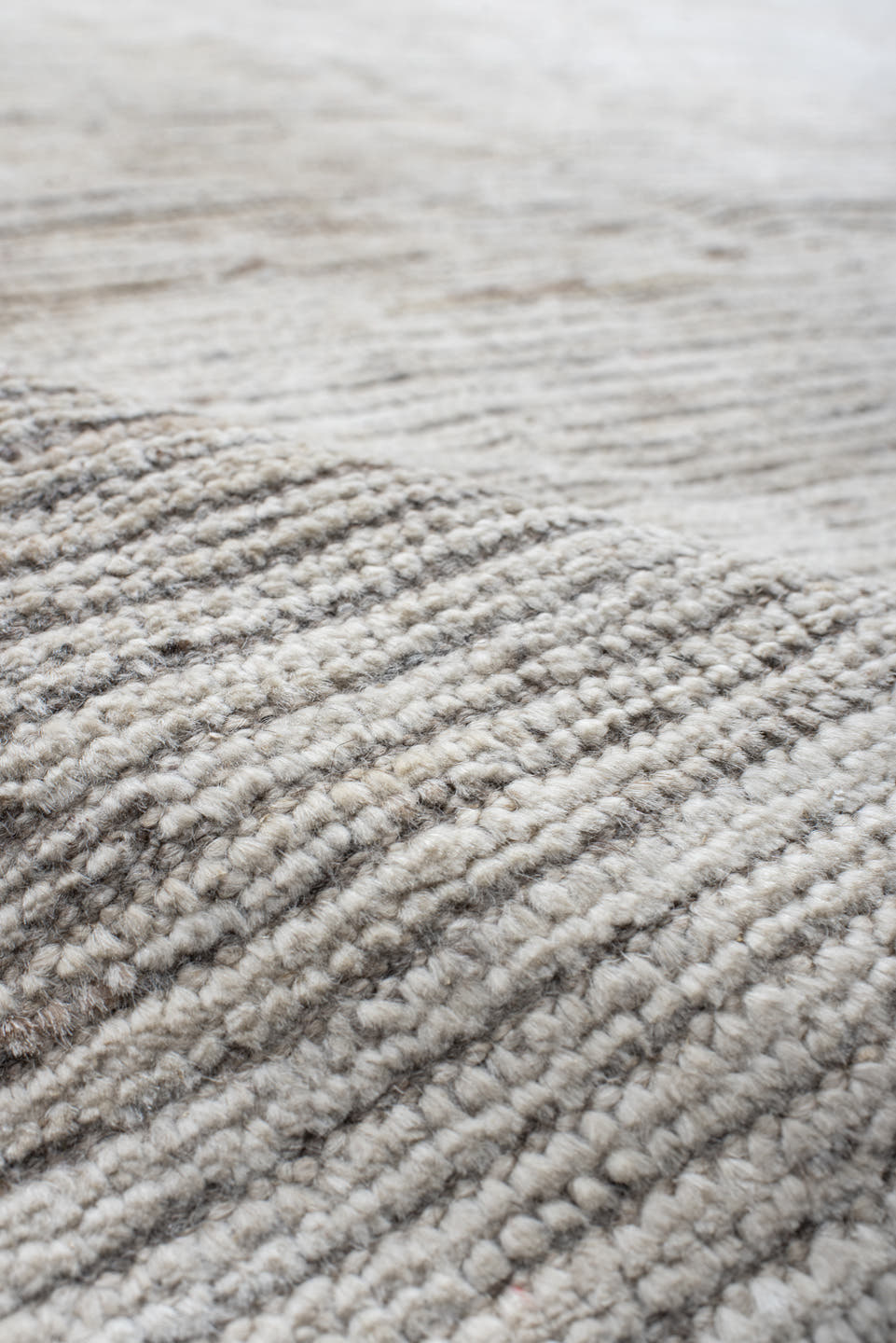 9' x 10' one-of-a-kind handmade vintage Tulu large size rug. Color palette: ivory, taupe, cream, beige, gray