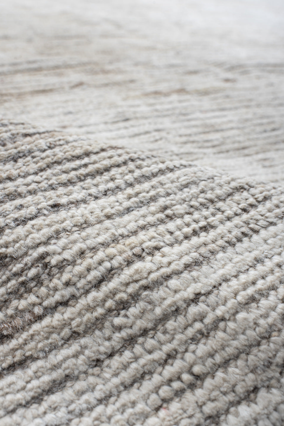9' x 10' one-of-a-kind handmade vintage Tulu large size rug. Color palette: ivory, taupe, cream, beige, gray