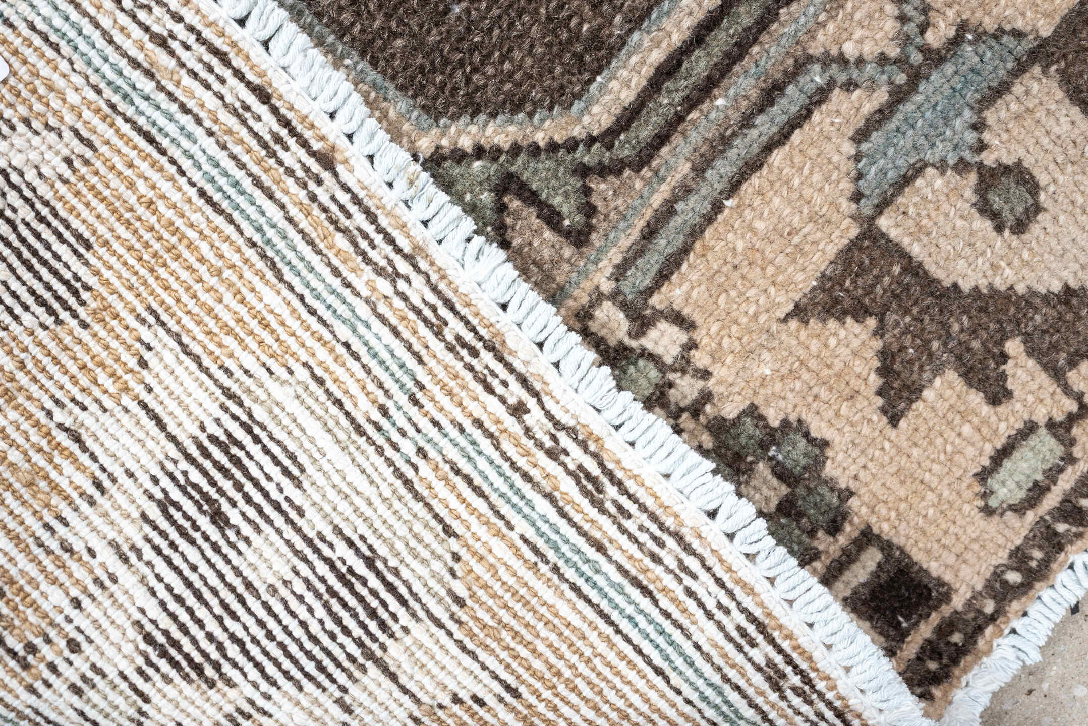 3' x 9' one-of-a-kind handmade antique Hamadan runner rug. Color palette: taupe, charcoal, ivory, slate, pale_blue, brown