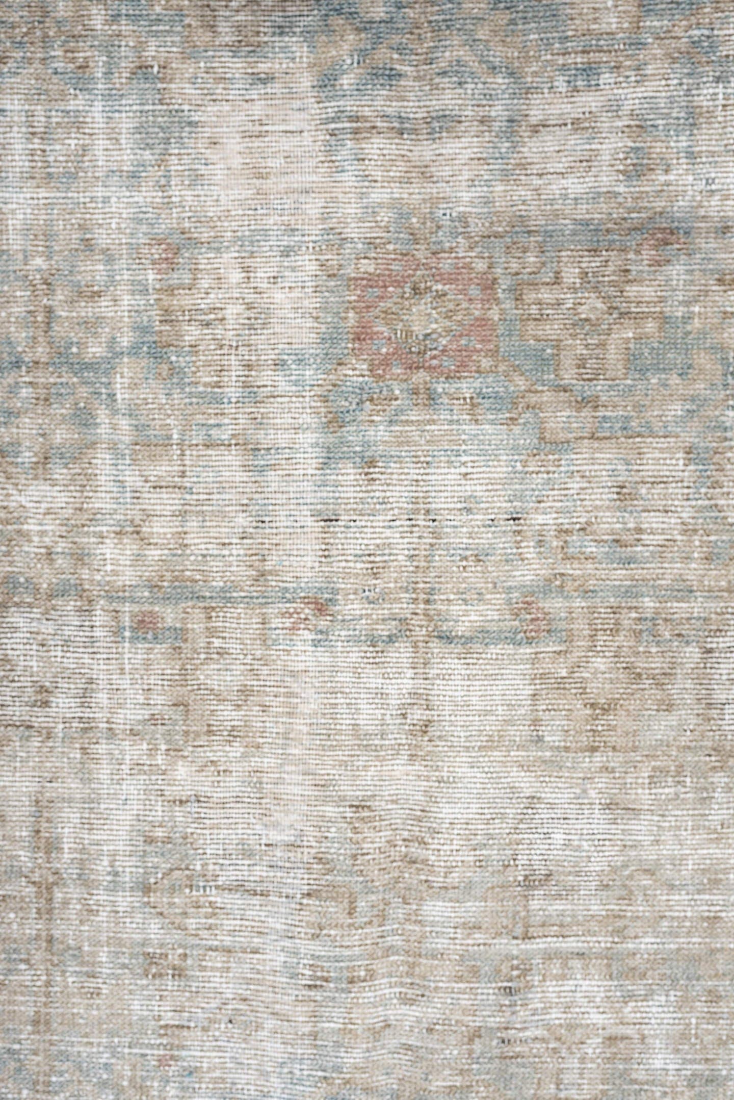 3' x 9' one-of-a-kind handmade antique Malayer runner rug. Color palette: ivory, pale blue, taupe, beige, charcoal, blush