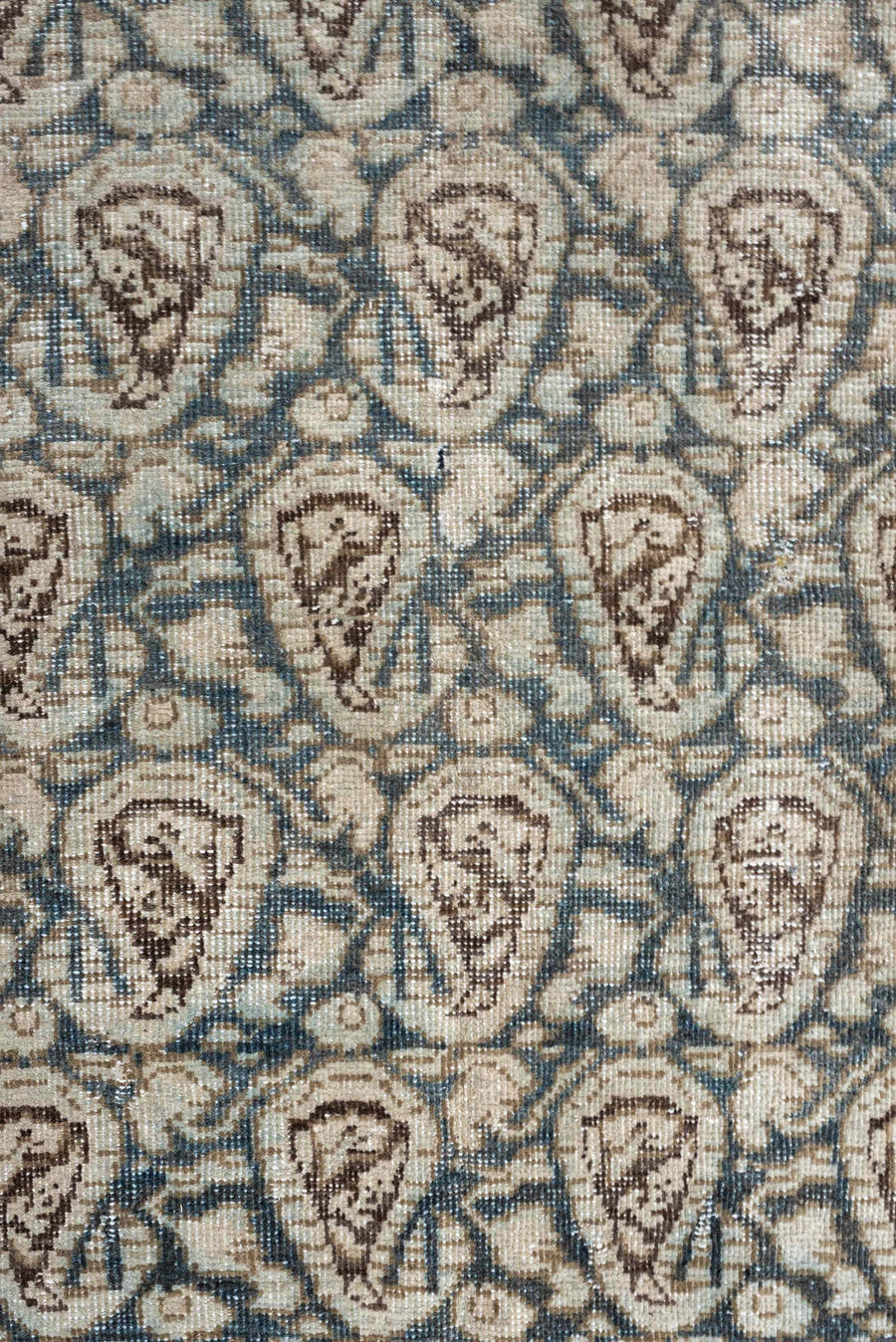 5' x 8' one-of-a-kind handmade antique Malayer medium size rug. Color palette: ivory, sky blue, taupe, brown, beige