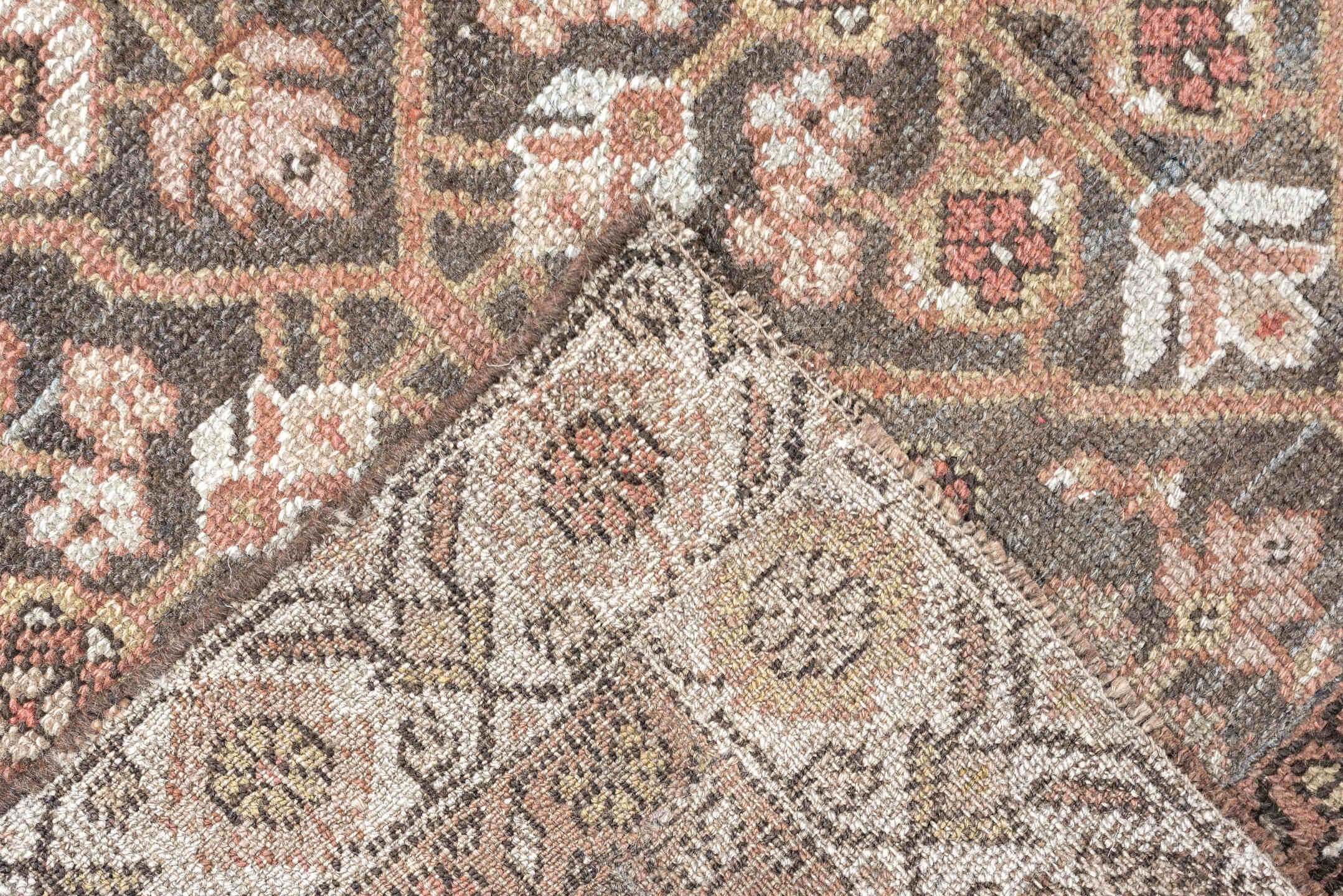 2' x 9' one-of-a-kind handmade antique Hamadan runner rug. Color palette: sky blue, ivory, brown, rose, taupe, charcoal