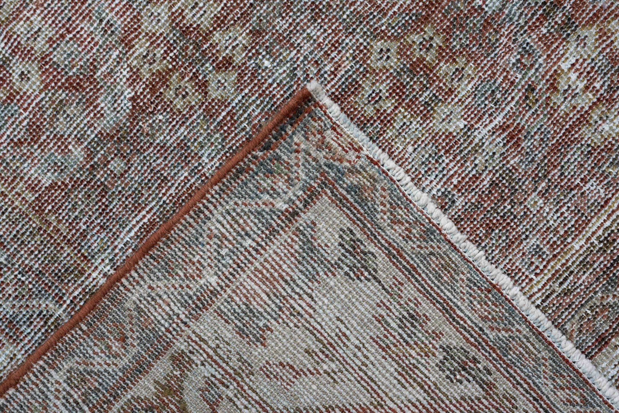 6' x 9' one-of-a-kind handmade antique Malayer medium size rug. Color palette: rust, ivory, sky blue, taupe, rose, camel